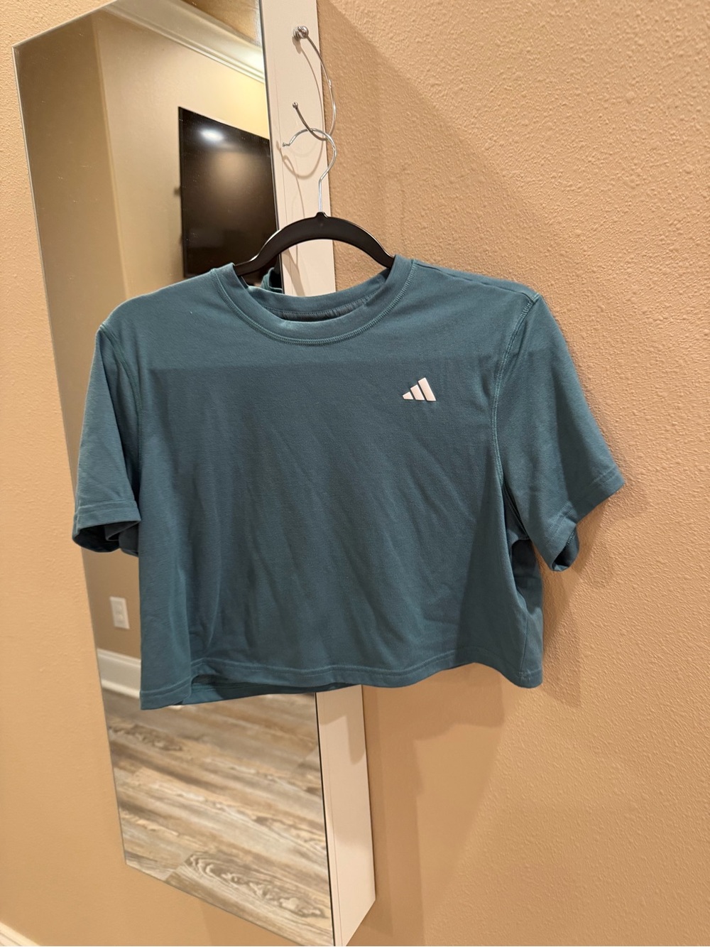 adidas Teal Cropped Crew Tee